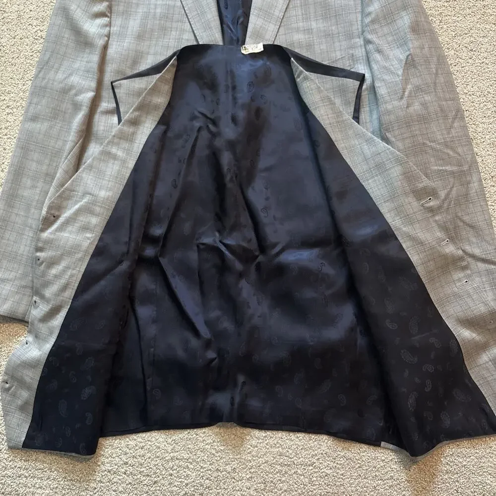 John Cena Own David Alan Dormeuil Echo Super 130’s Gray 2 Piece Suit Custom Wool